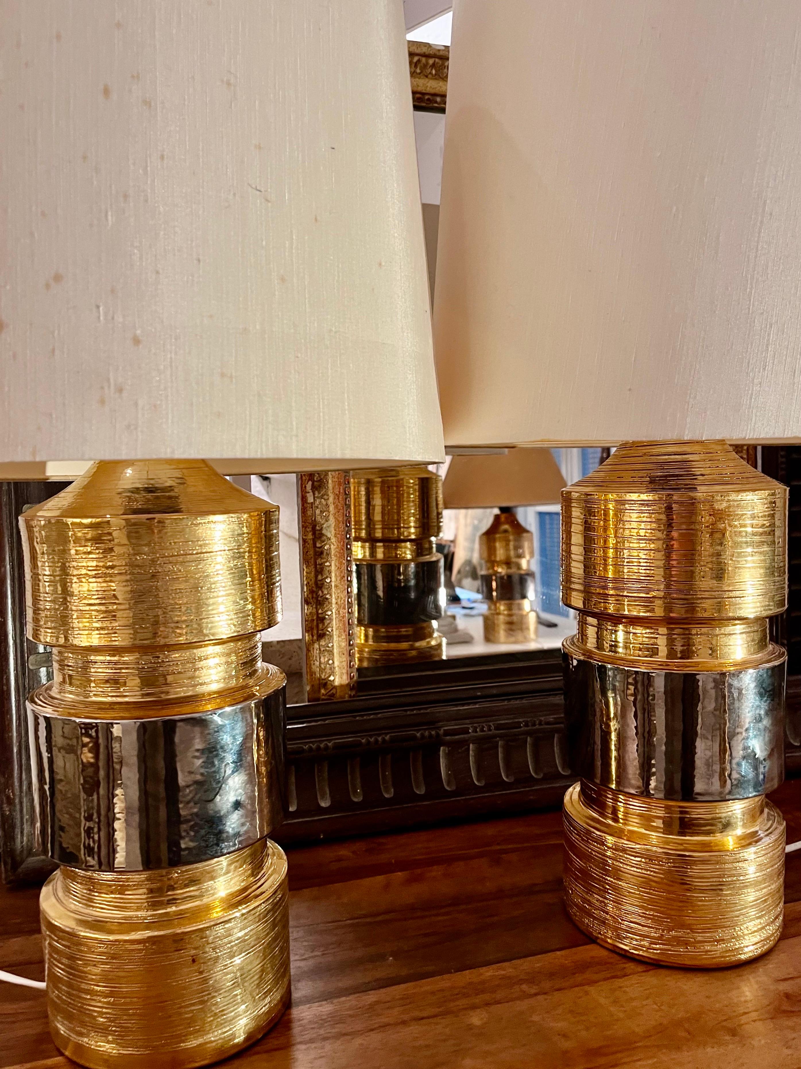 Paire de lampes de table Bitossi du 20e siècle pour Bergboms Golden  Céramiques émaillées. en vente 9