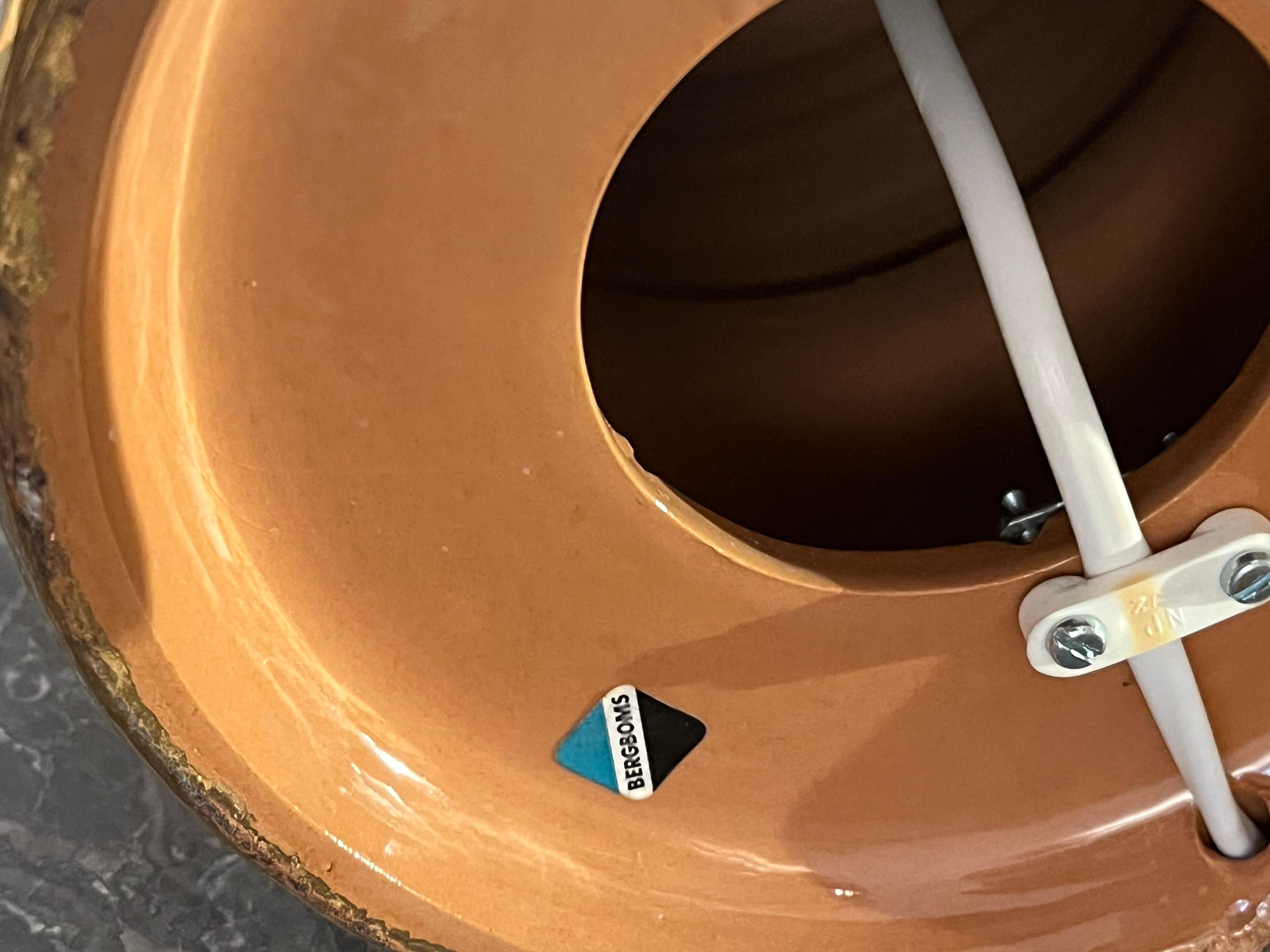 Paire de lampes de table Bitossi du 20e siècle pour Bergboms Golden  Céramiques émaillées. en vente 12