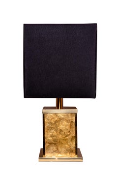 20th Century Pair of Brass and Capiz Shell Table Lamps