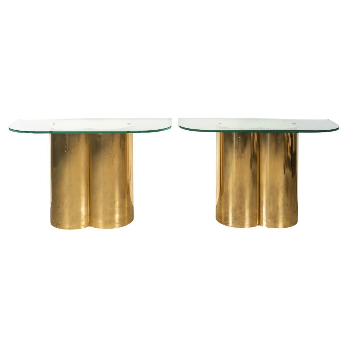 20th Century Pair of Brass Covered Side Tables