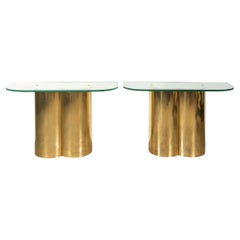 20th Century Pair of Brass Covered Side Tables