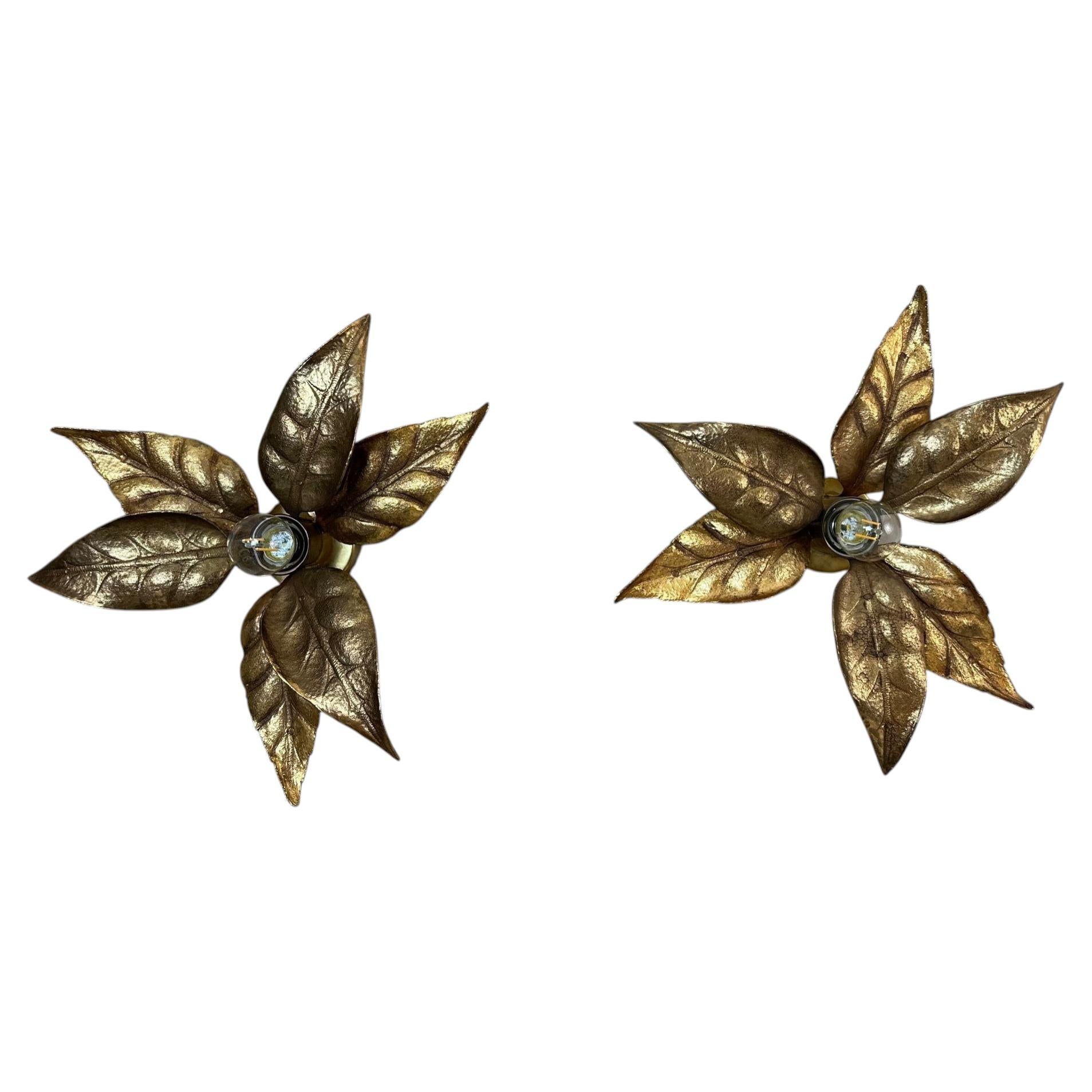 20th century Pair of Brass Willy Daro Wall Light, 1970s For Sale