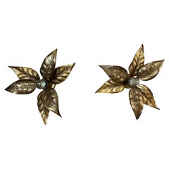 20th century Pair of Brass Willy Daro Wall Light, 1970s