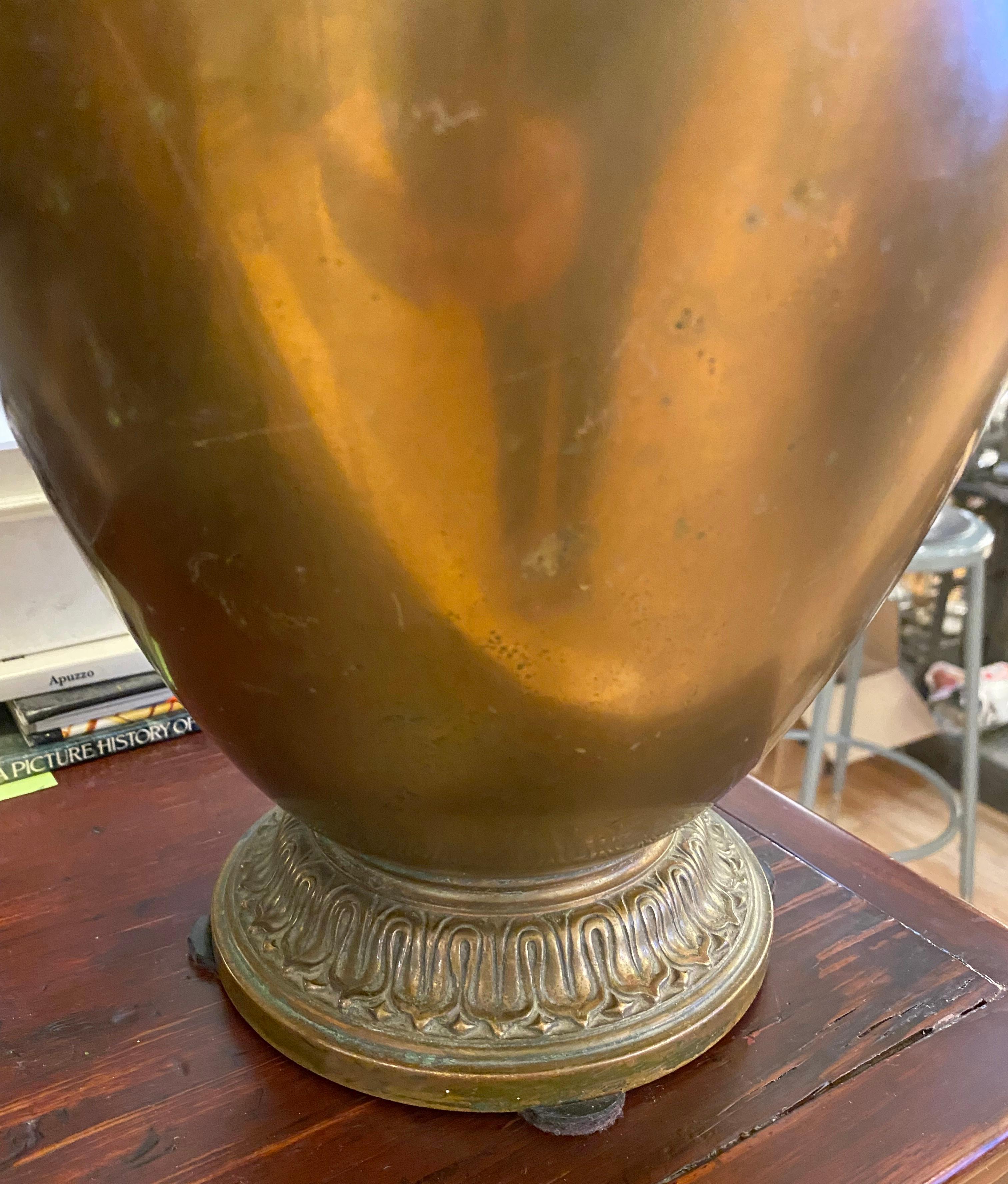 20th Century Pair of Bronze Tiffany Urns 7