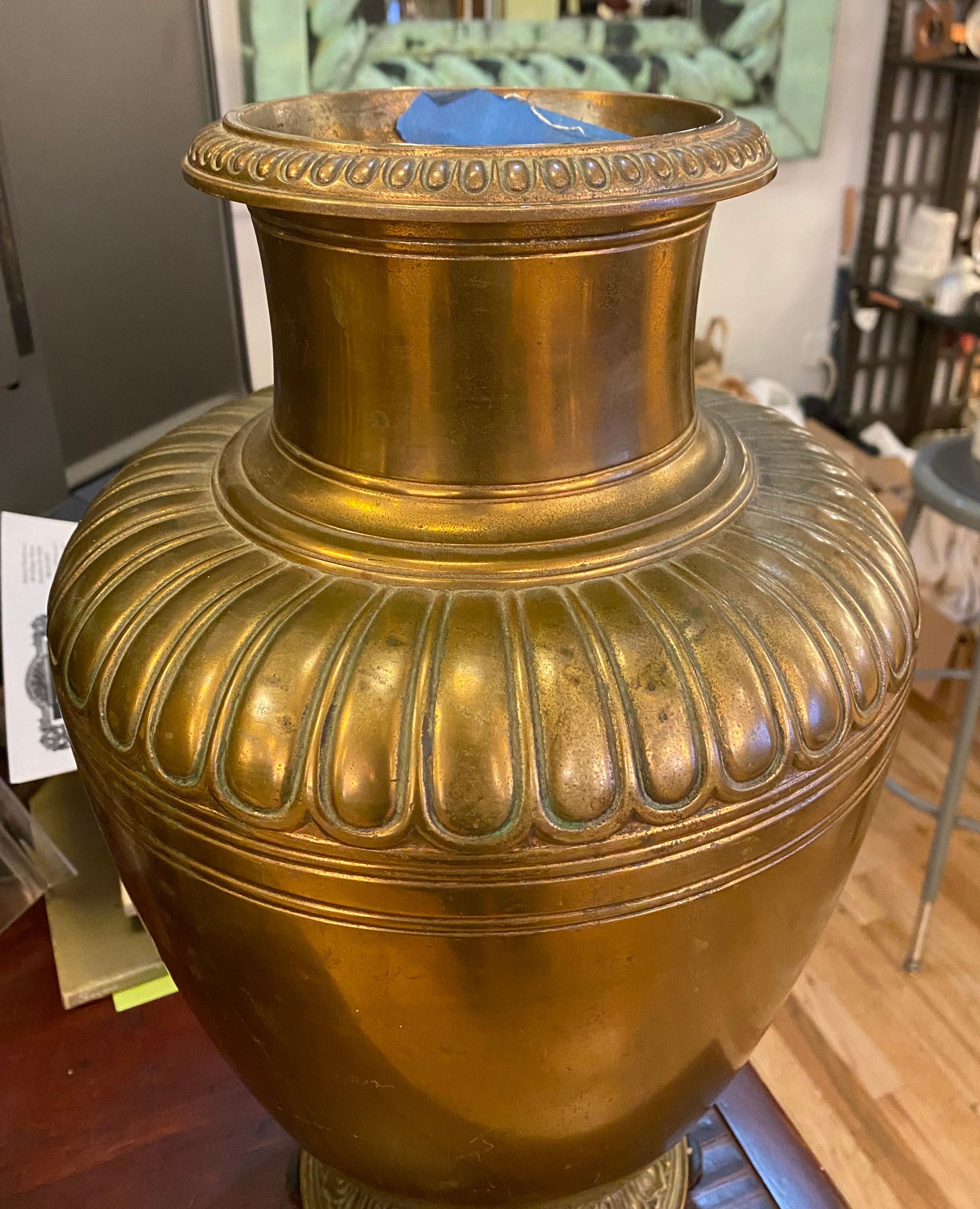20th Century Pair of Bronze Tiffany Urns 3