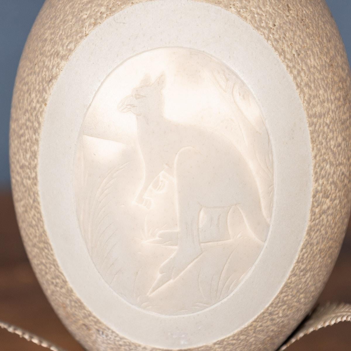 20th Century Pair of Carved Emu Eggs, Australia, circa 1900 2