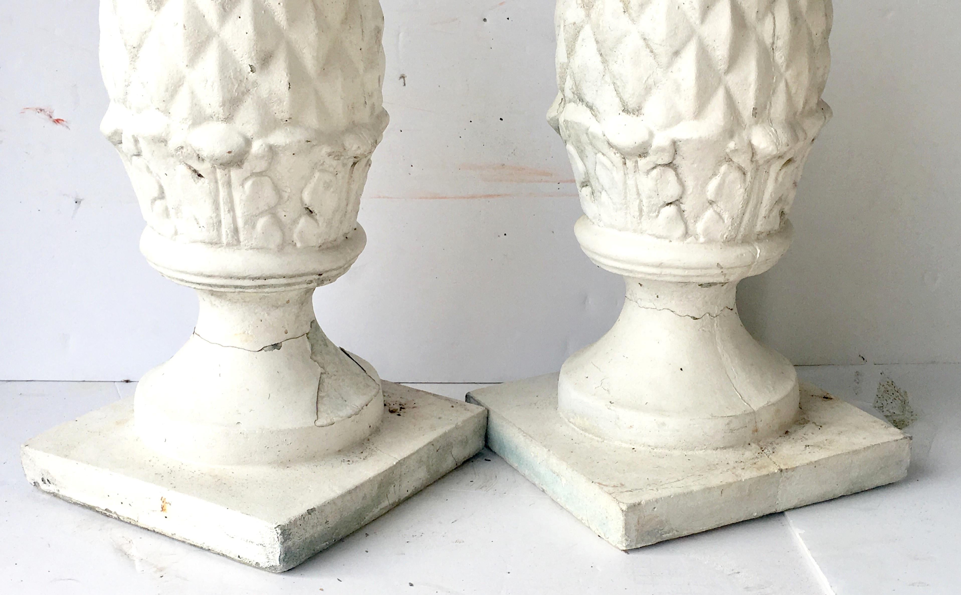 20th Century Pair Of Cast Stone Cone Finial Sculptures For Sale 2