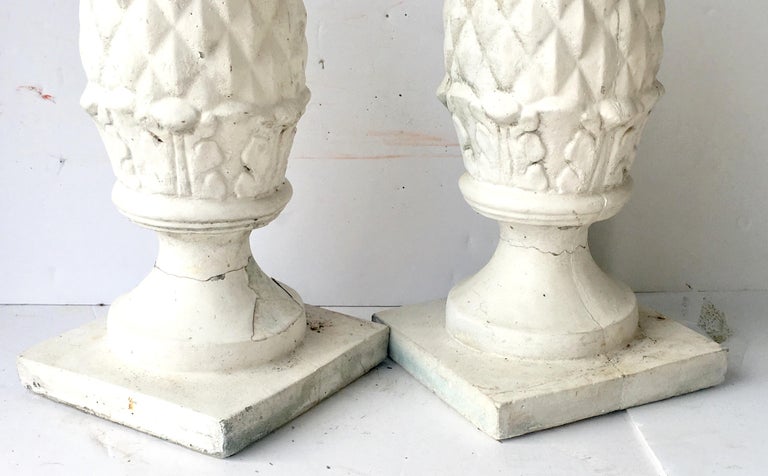 20th Century Pair Of Cast Stone Cone Finial Sculptures For Sale at 1stDibs