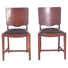 20th Century Pair of Chairs with Synthetic Leather Upholstery