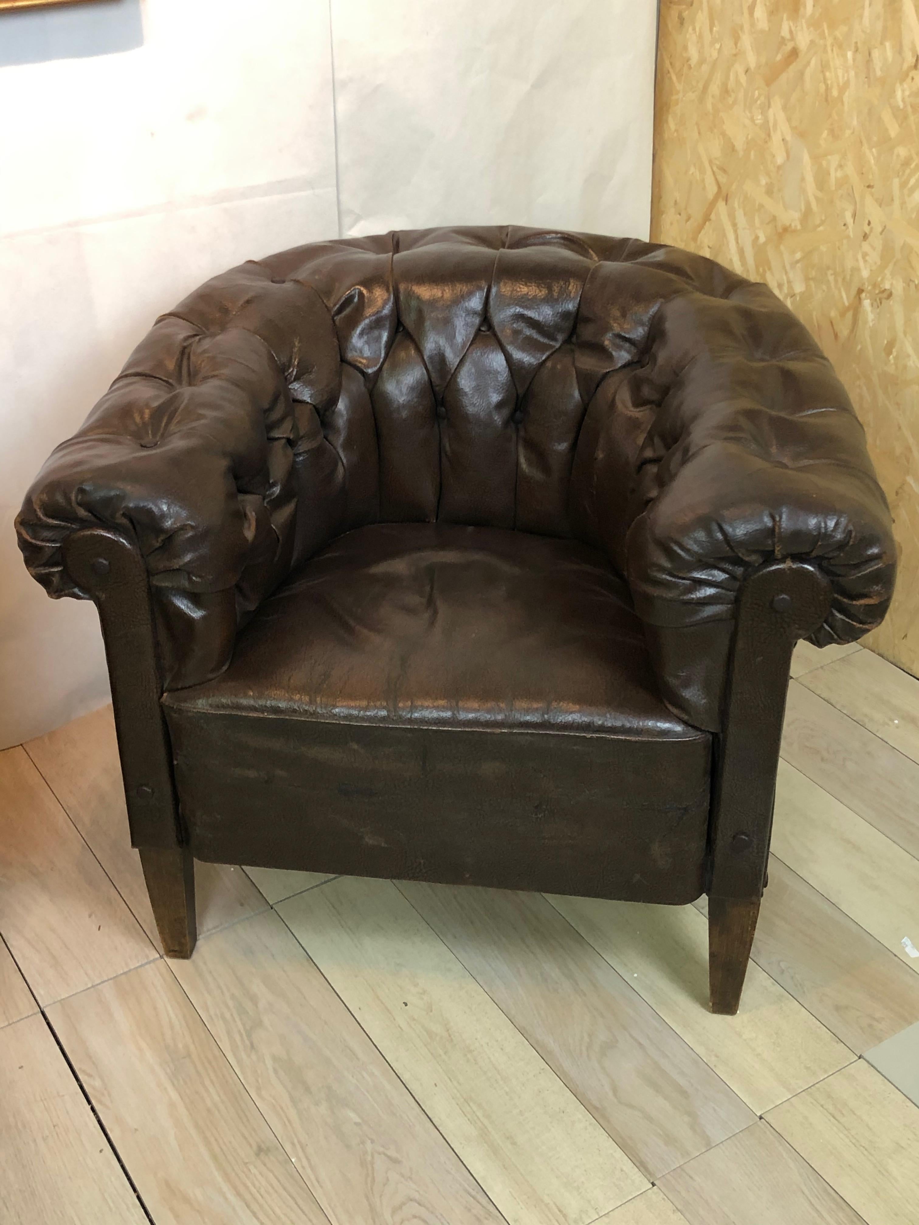 Other 20th Century Pair of Chesterfield Cockpit Chairs For Sale