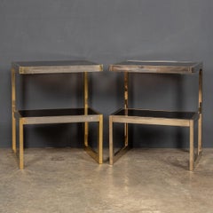 Paire de tables G en chrome et verre du 20ème siècle par Belgo, vers 1970