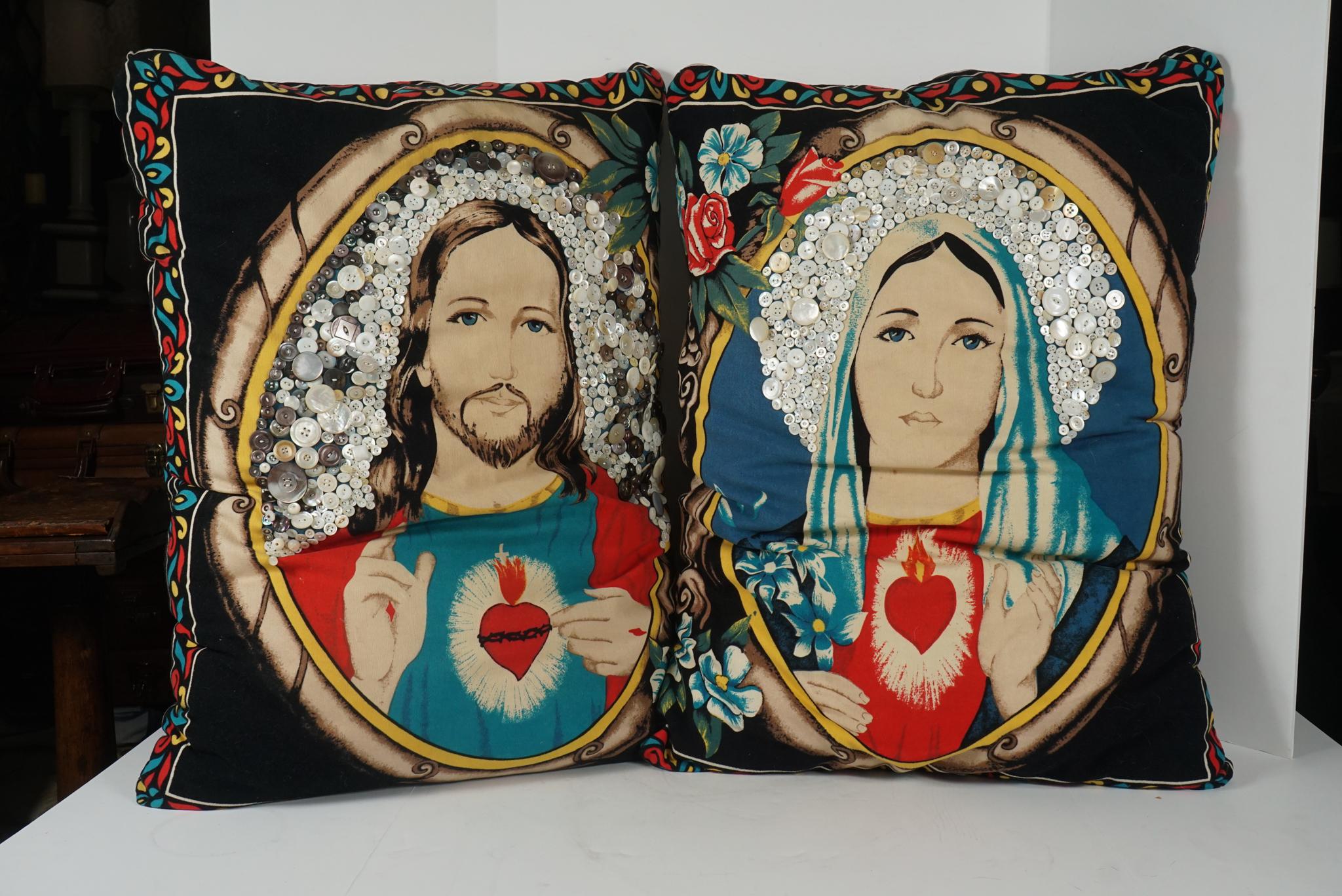 American 20th Century Pair of Decorated Pillows by Dan Rupe For Sale