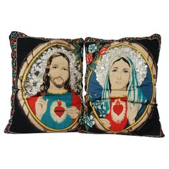 20th Century Pair of Decorated Pillows by Dan Rupe