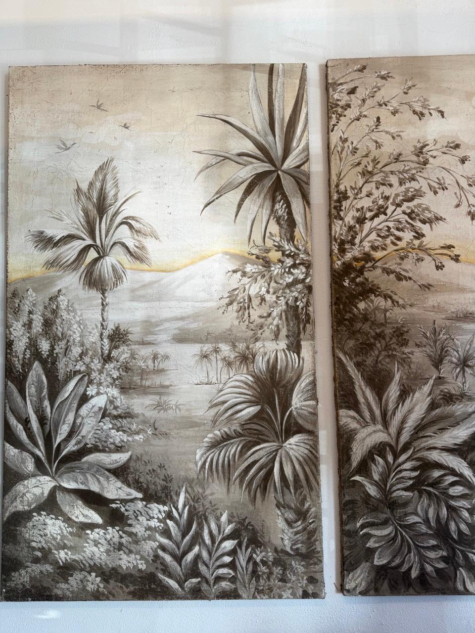 20. Jahrhundert Paar dekorative handgemalte Landschaftstafeln - Renaissance Mann im Angebot 5