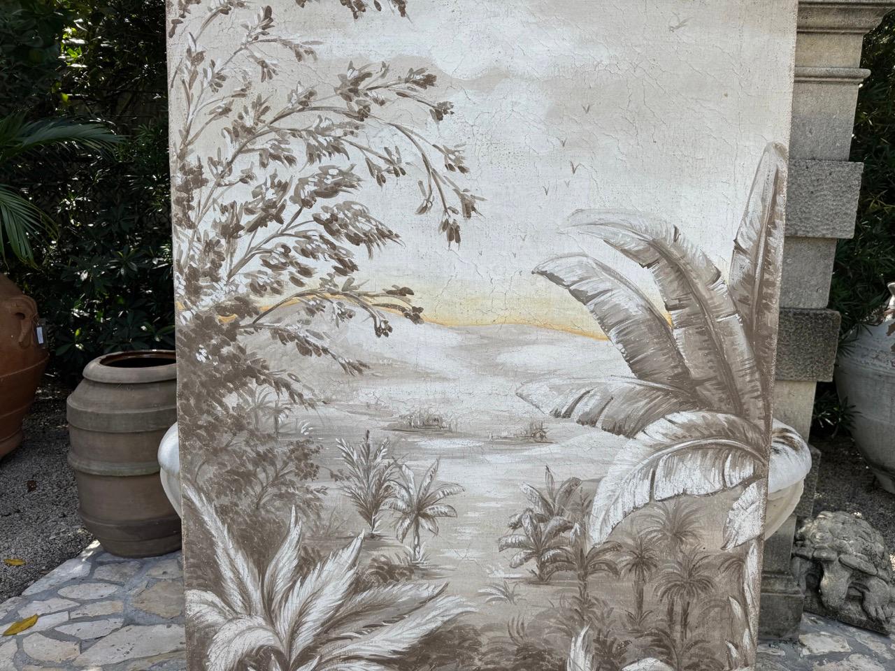 20. Jahrhundert Paar dekorative handgemalte Landschaftstafeln - Renaissance Mann (Leinwand) im Angebot