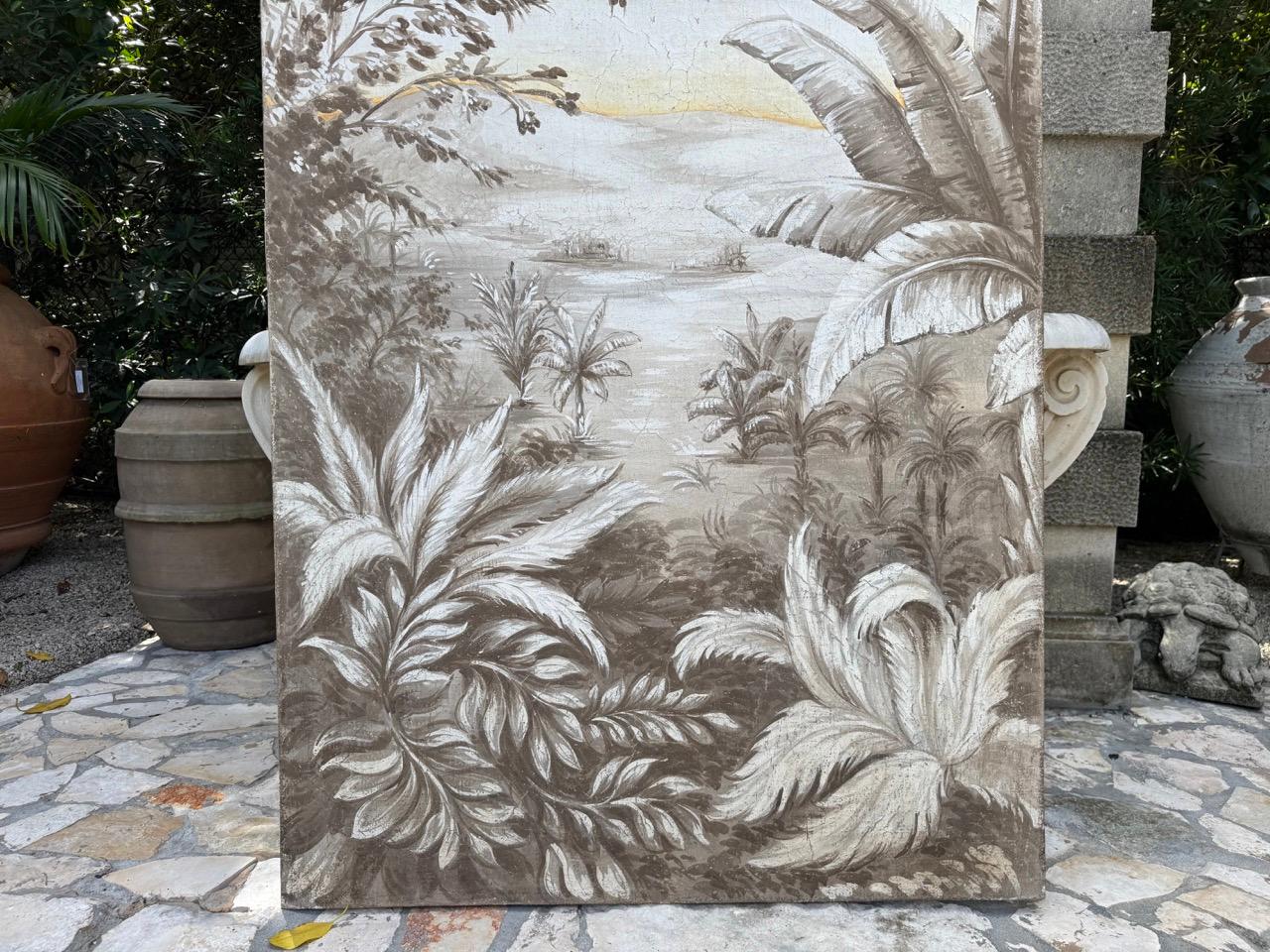 20. Jahrhundert Paar dekorative handgemalte Landschaftstafeln - Renaissance Mann im Angebot 1