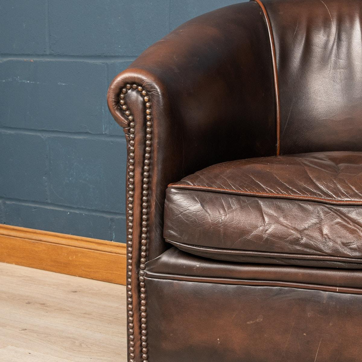 20th Century Pair of Dutch Leather Club Chairs 7