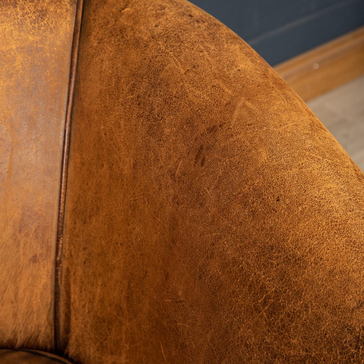 20th Century Pair Of Dutch Leather Club Chairs 10