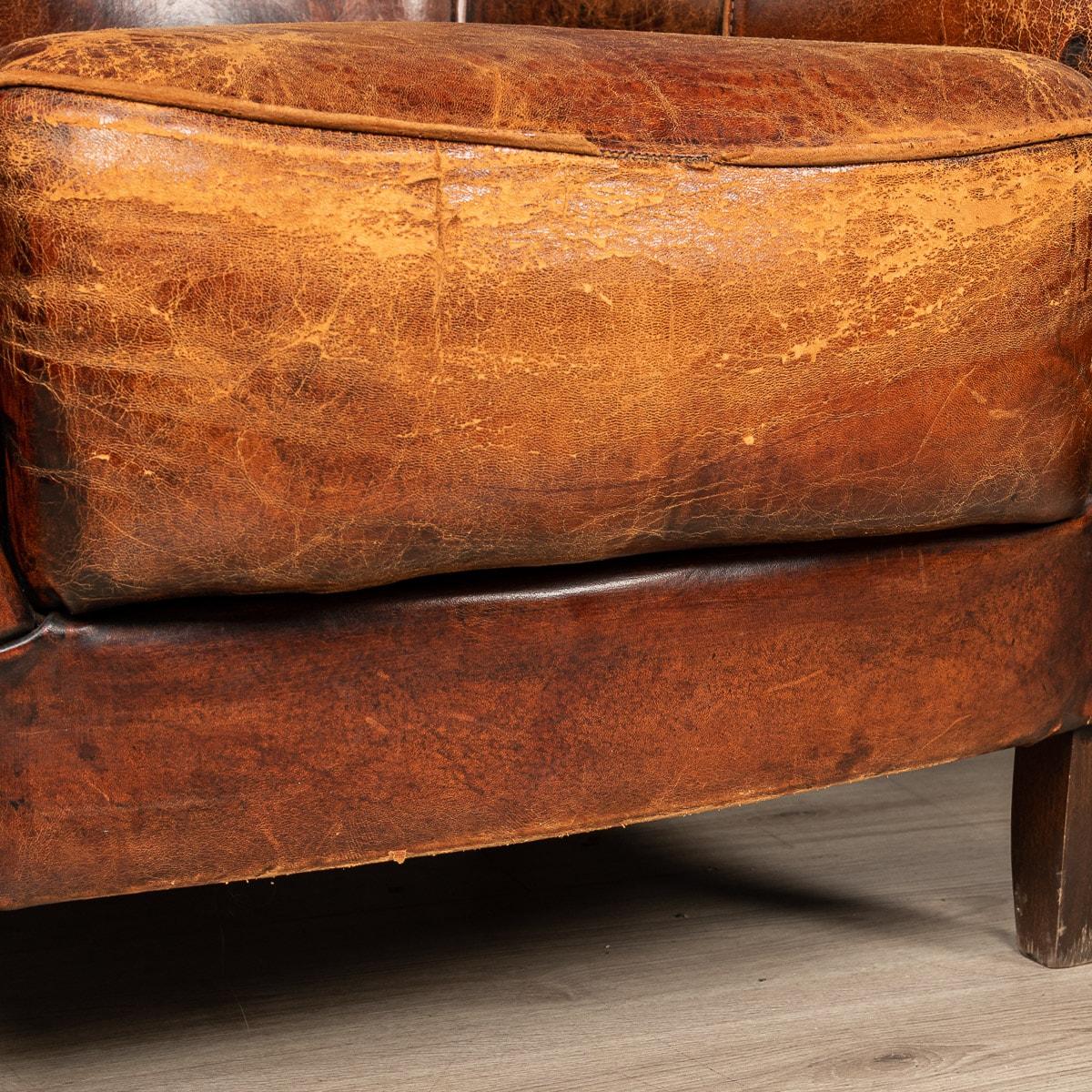 20th Century Pair of Dutch Leather Club Chairs 9