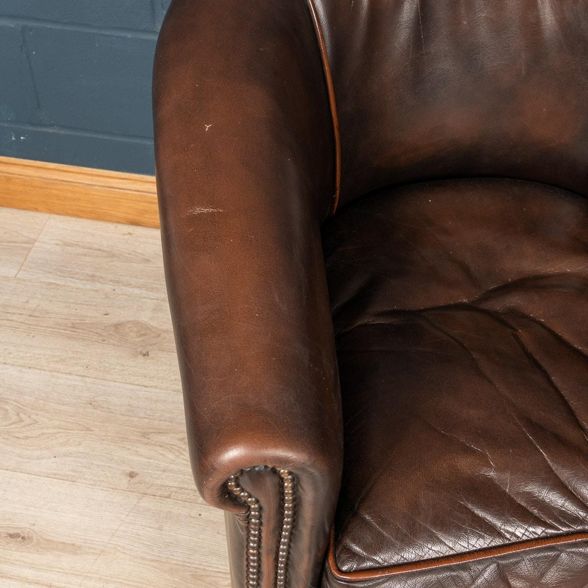 20th Century Pair of Dutch Leather Club Chairs 10