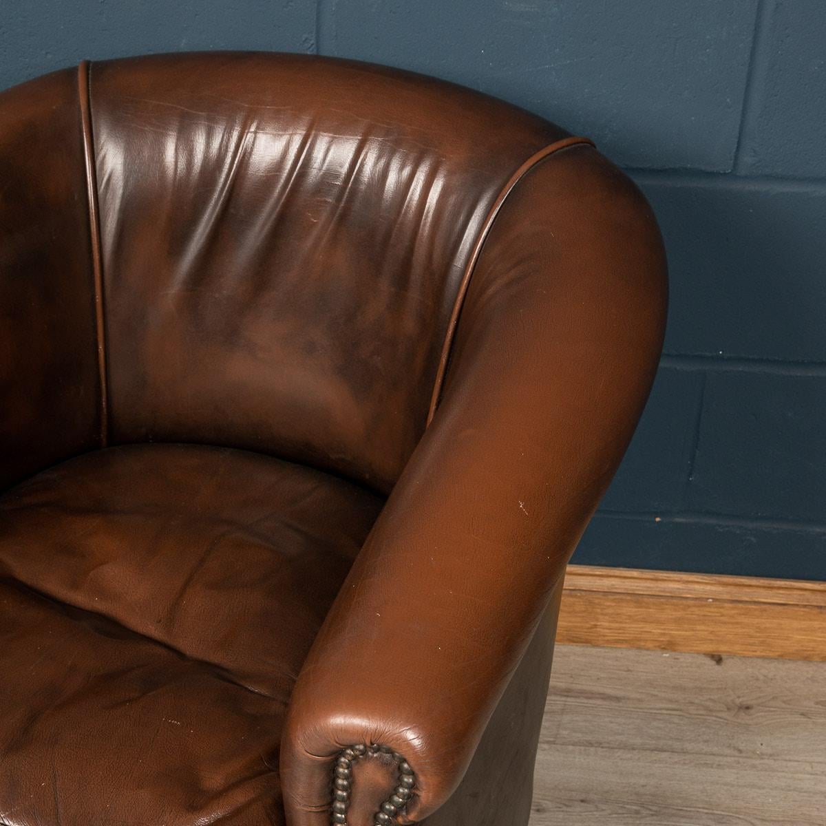 20th Century Pair of Dutch Leather Club Chairs 11