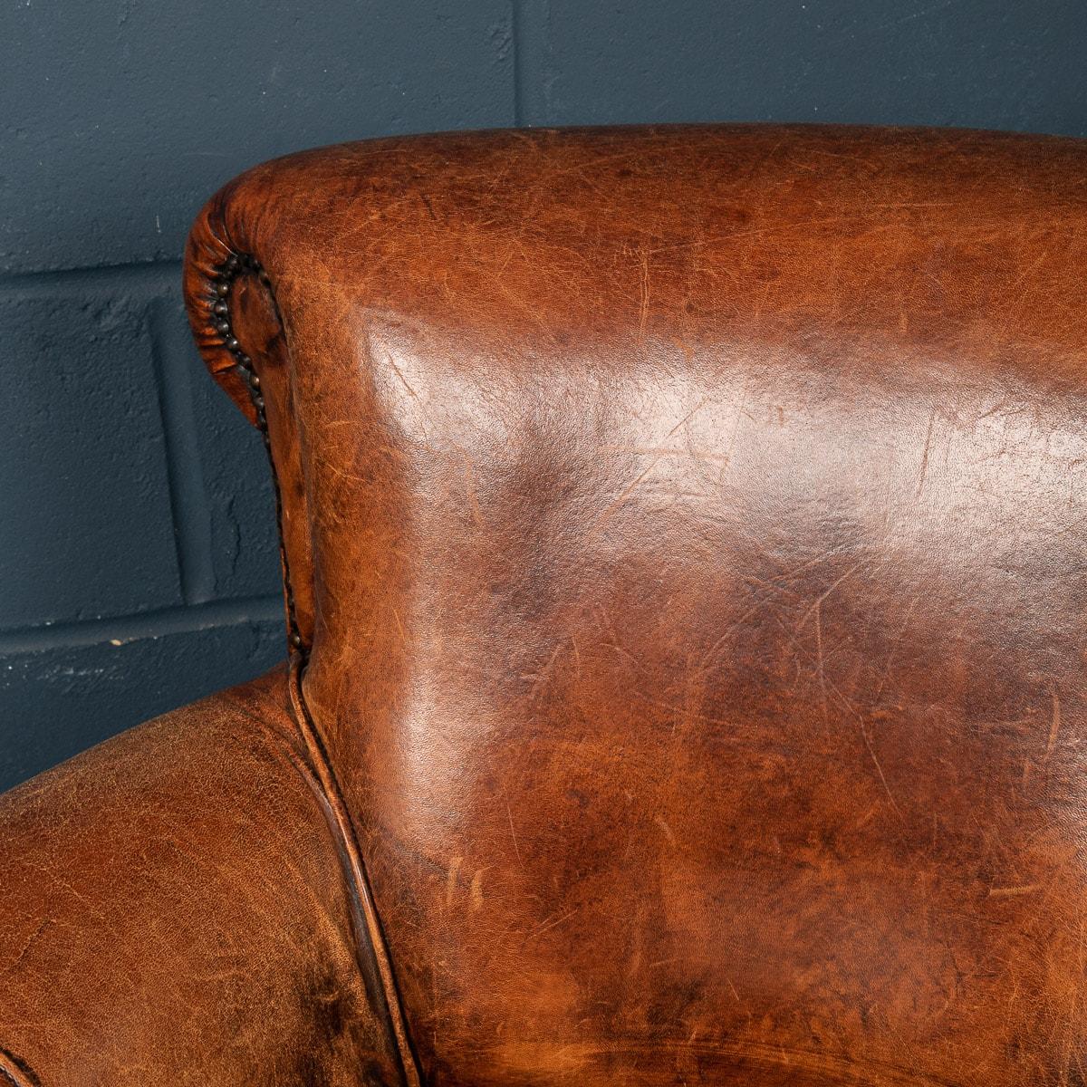 20th Century Pair of Dutch Leather Club Chairs 15