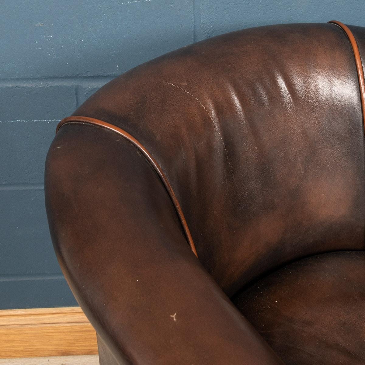 20th Century Pair of Dutch Leather Club Chairs 16