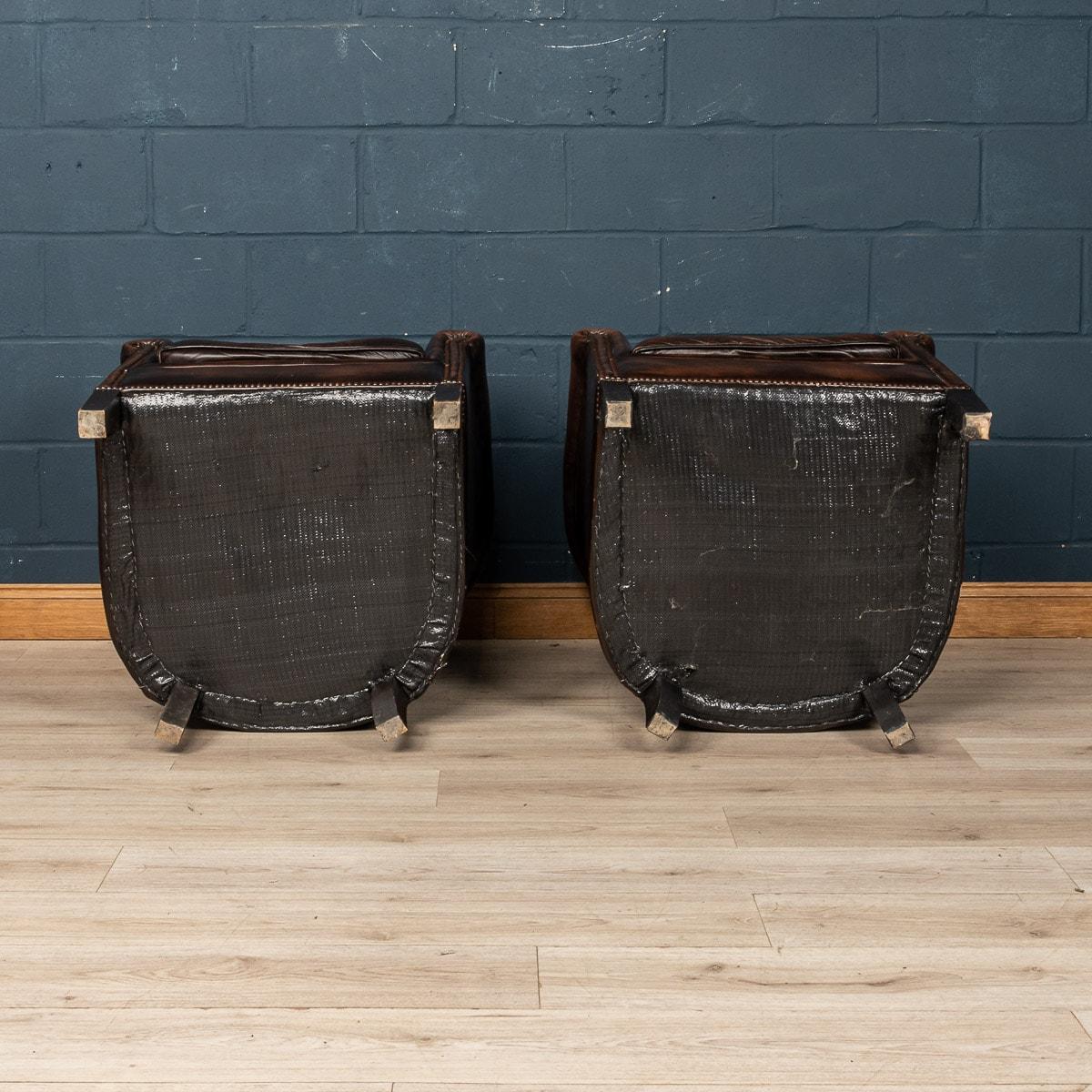 20th Century Pair of Dutch Leather Club Chairs 3