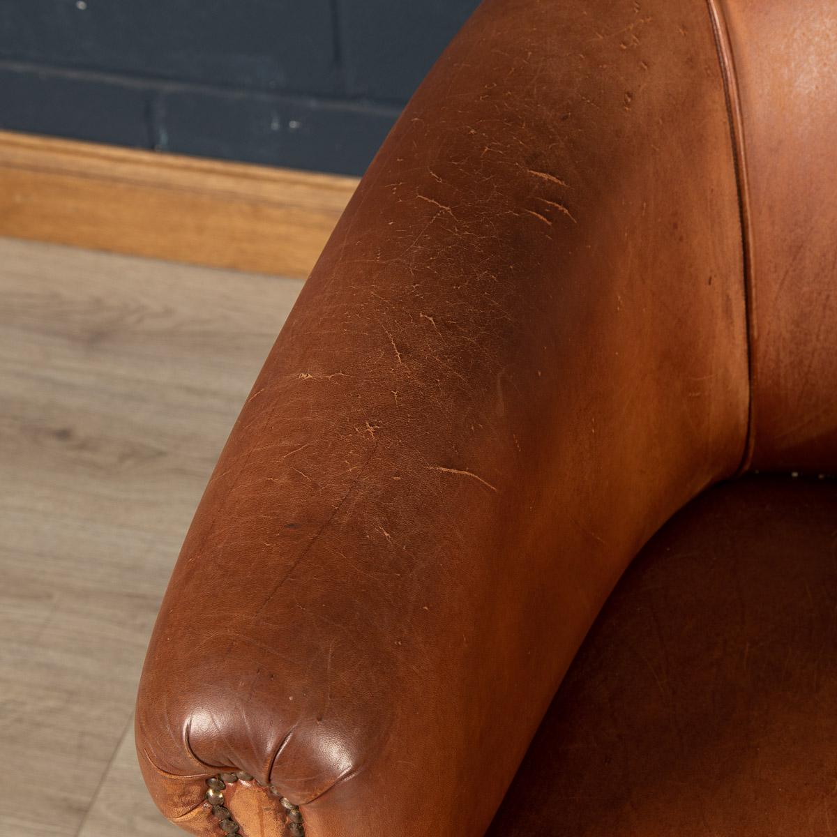 20th Century Pair of Dutch Leather Club Chairs 4