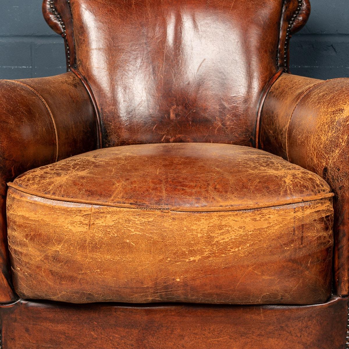 20th Century Pair of Dutch Leather Club Chairs 4