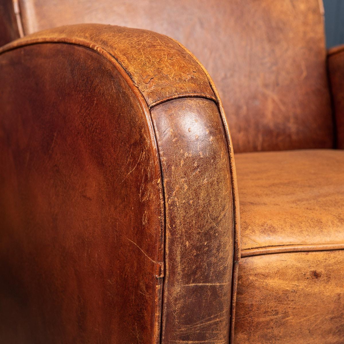 20th Century Pair of Dutch Leather Club Chairs 6