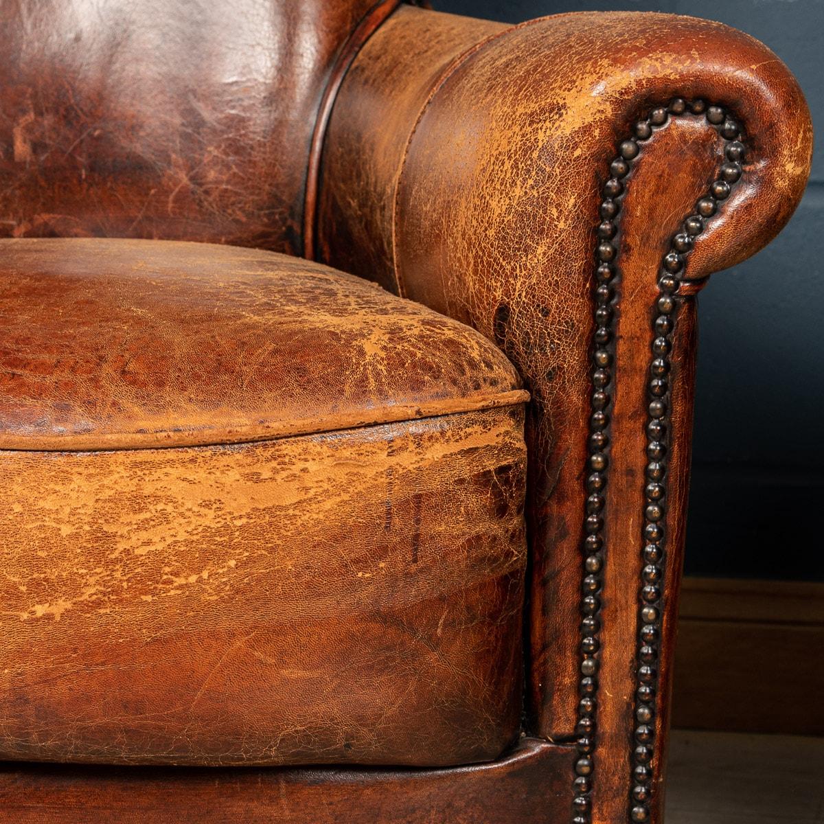 20th Century Pair of Dutch Leather Club Chairs 5