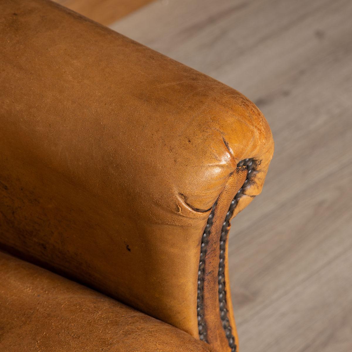 20th Century Pair of Dutch Sheepskin Leather Club Chairs 12