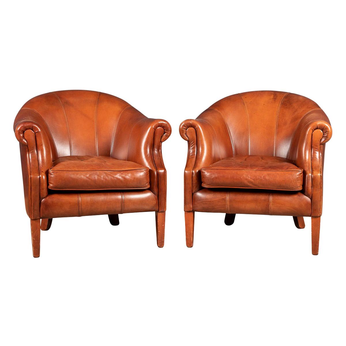 Leather Club Chair, Pair Available at 1stDibs