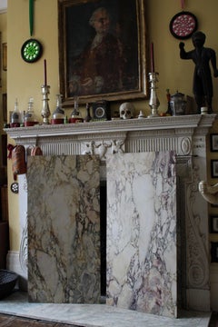 20th Century Pair of Faux Painted Breccia Marble Panels Grand Tour County House