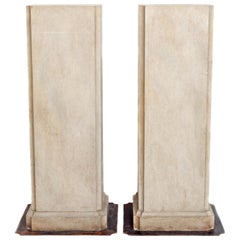 20th Century Pair of Faux Stone Pedestals