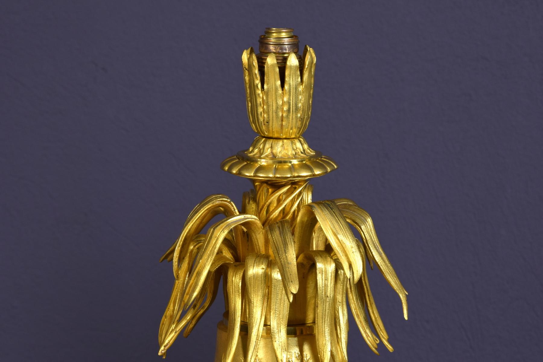 20th Century Pair of French Chiselled and Gilt Bronze Lamps 6