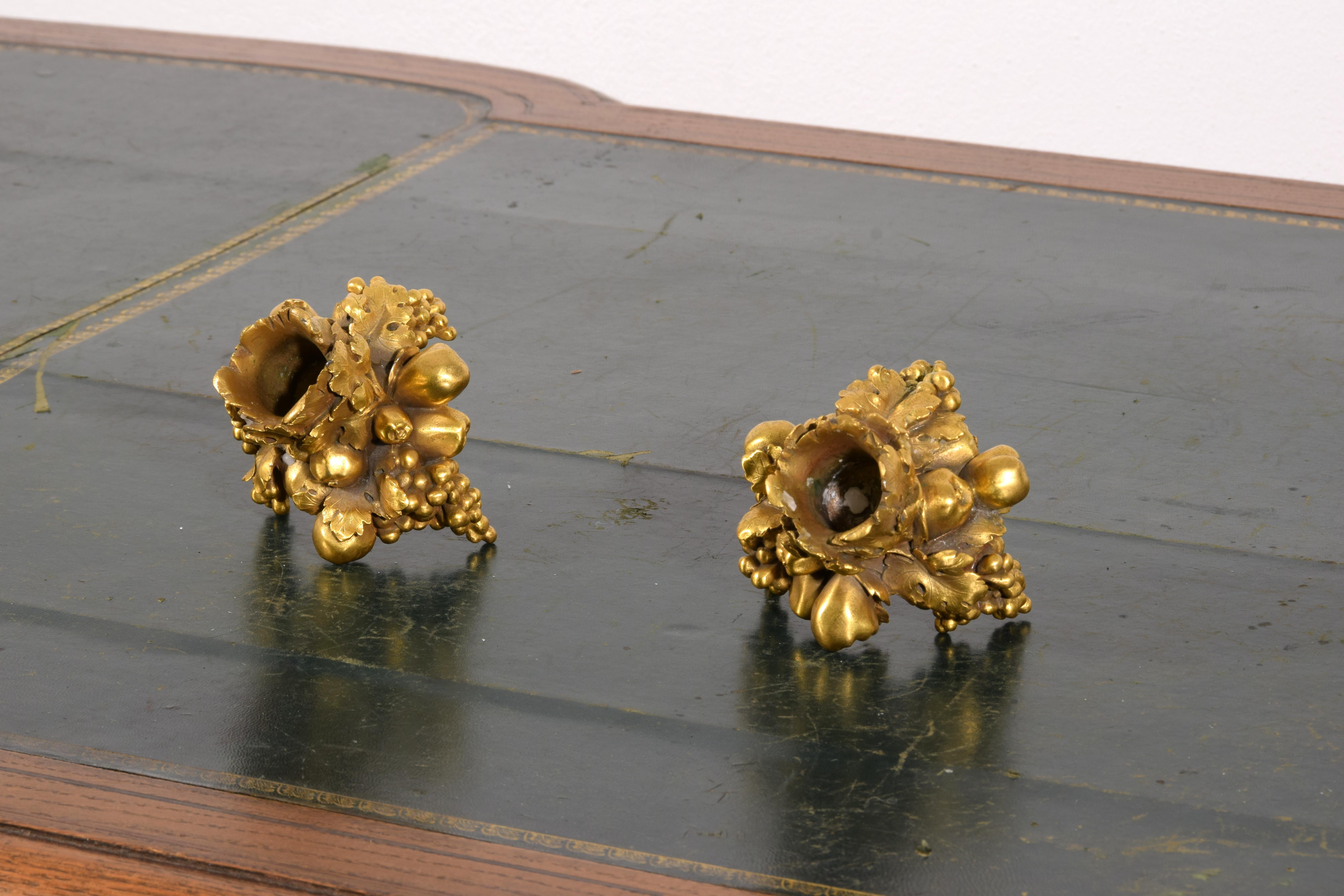 20th century, Pair of French Gilt Bronze Candlesticks  For Sale 6