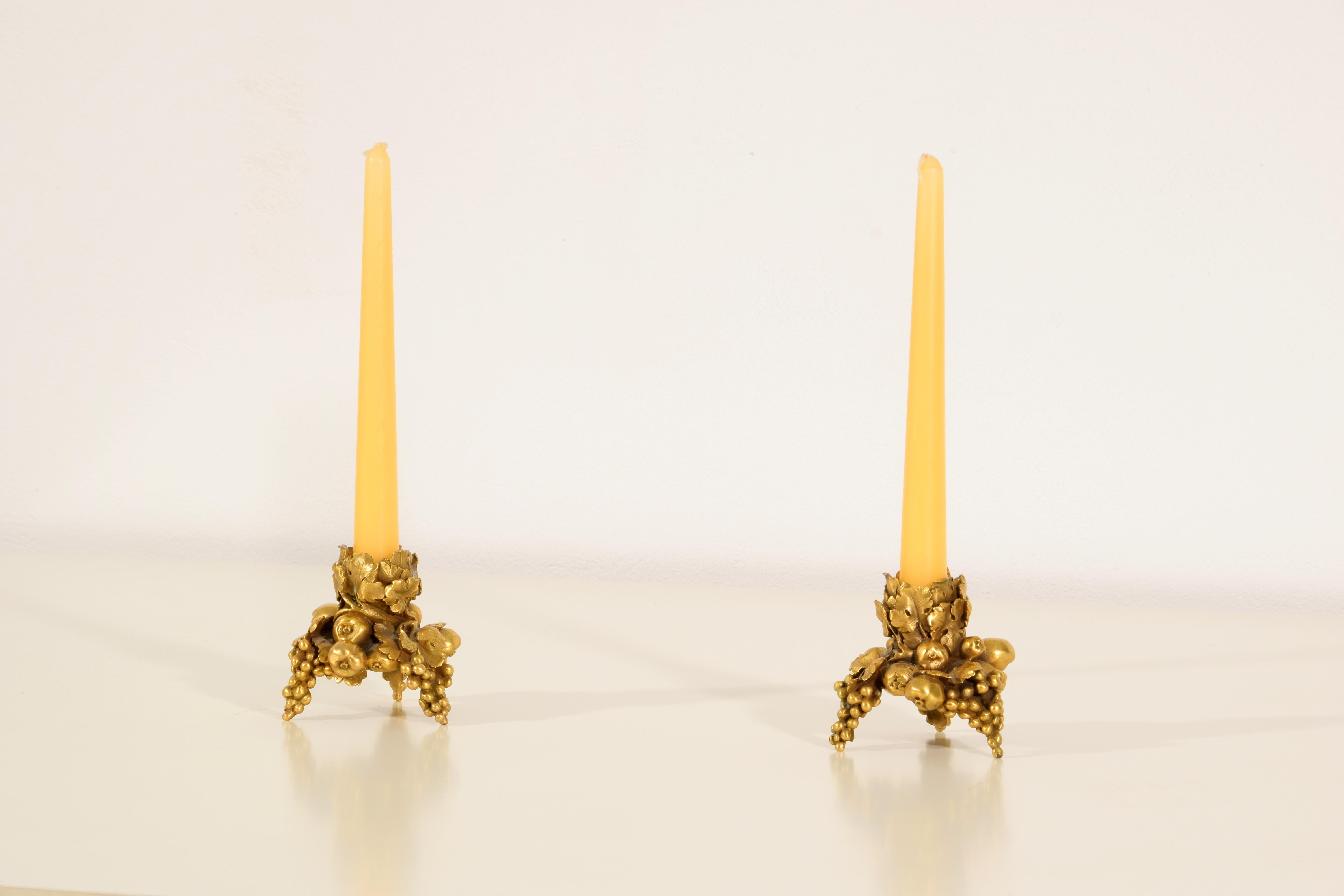 20th century, Pair of French Gilt Bronze Candlesticks  For Sale 9