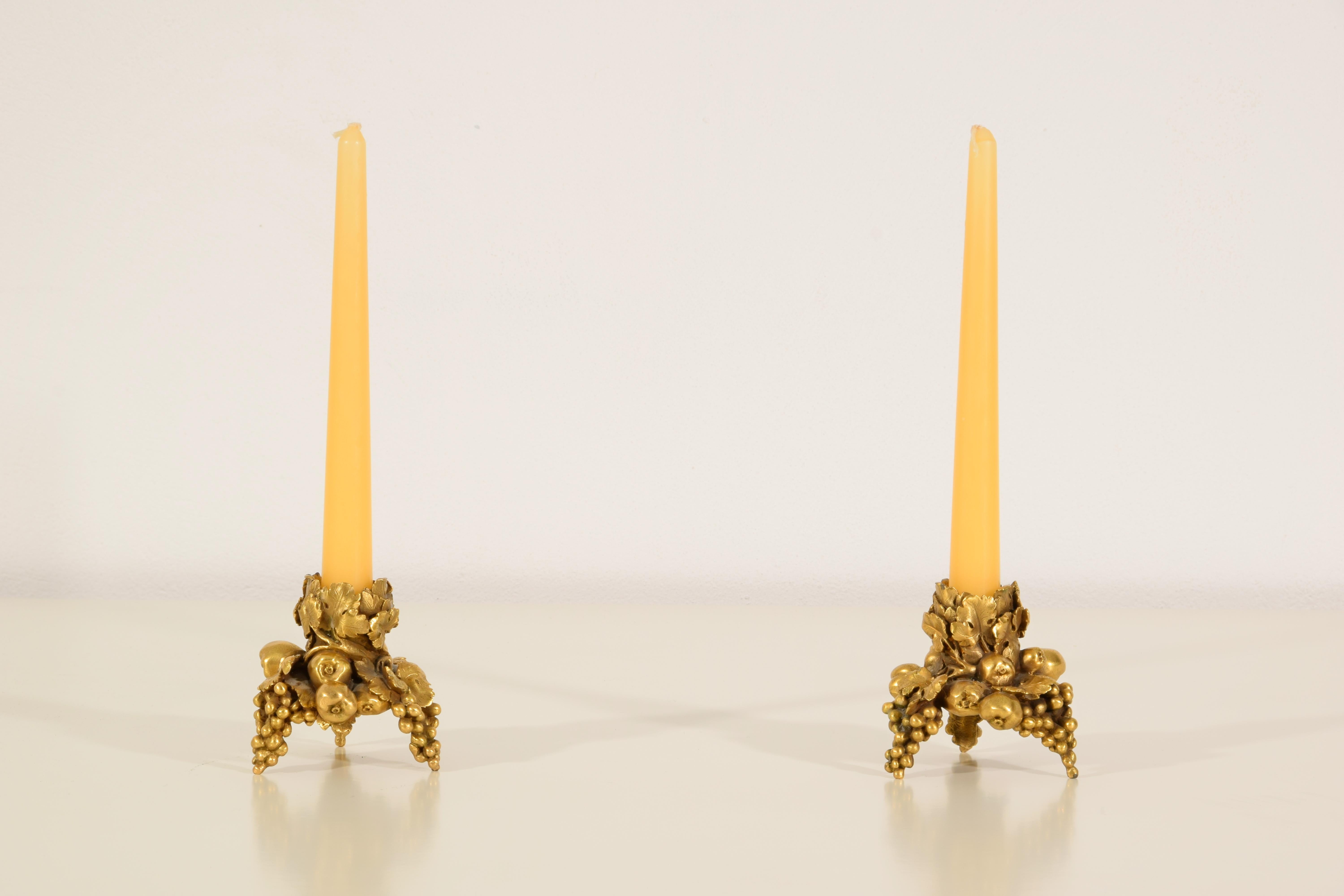 20th century, Pair of French Gilt Bronze Candlesticks  For Sale 10