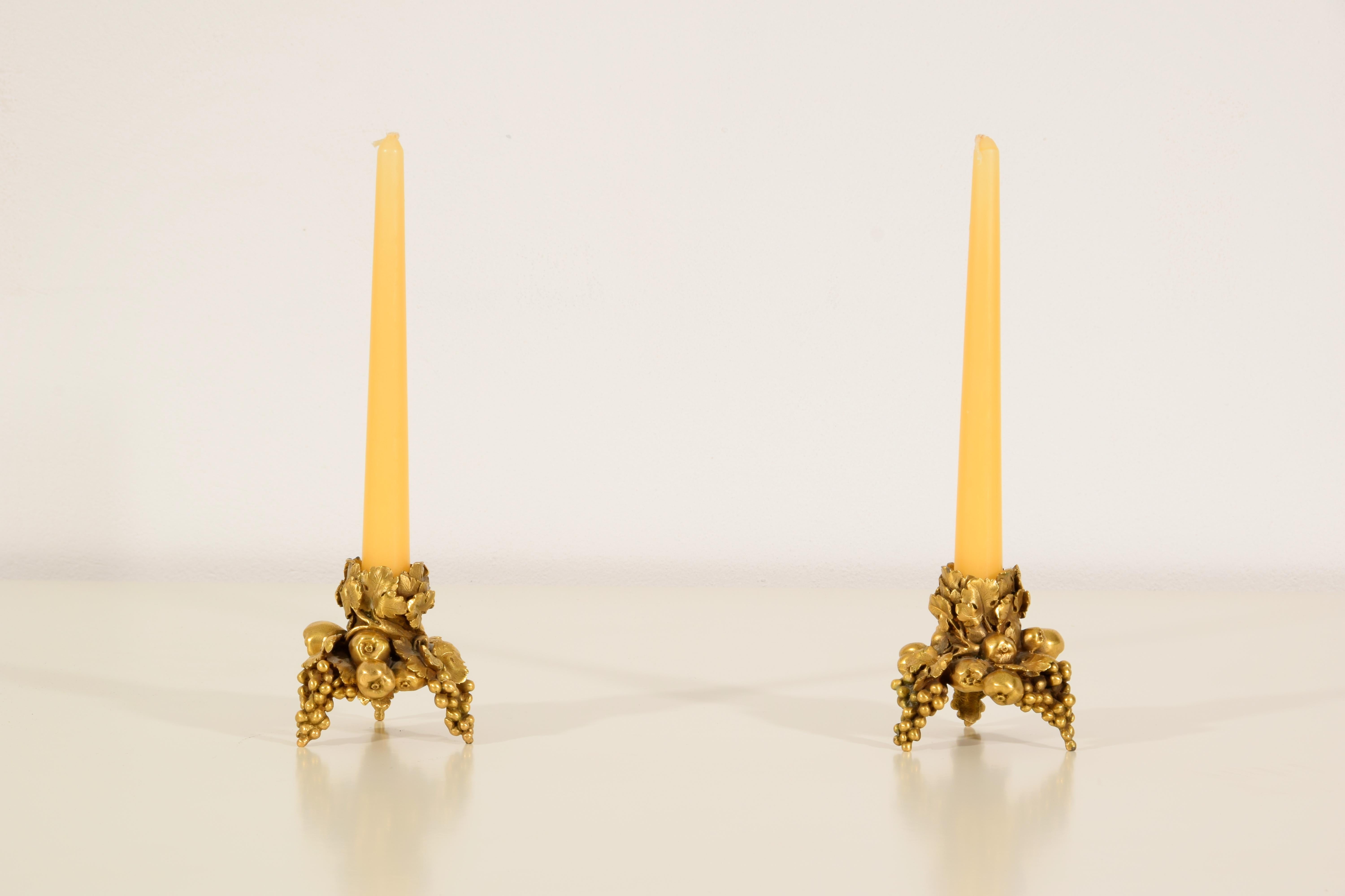 20th century, Pair of French Gilt Bronze Candlesticks  For Sale 11