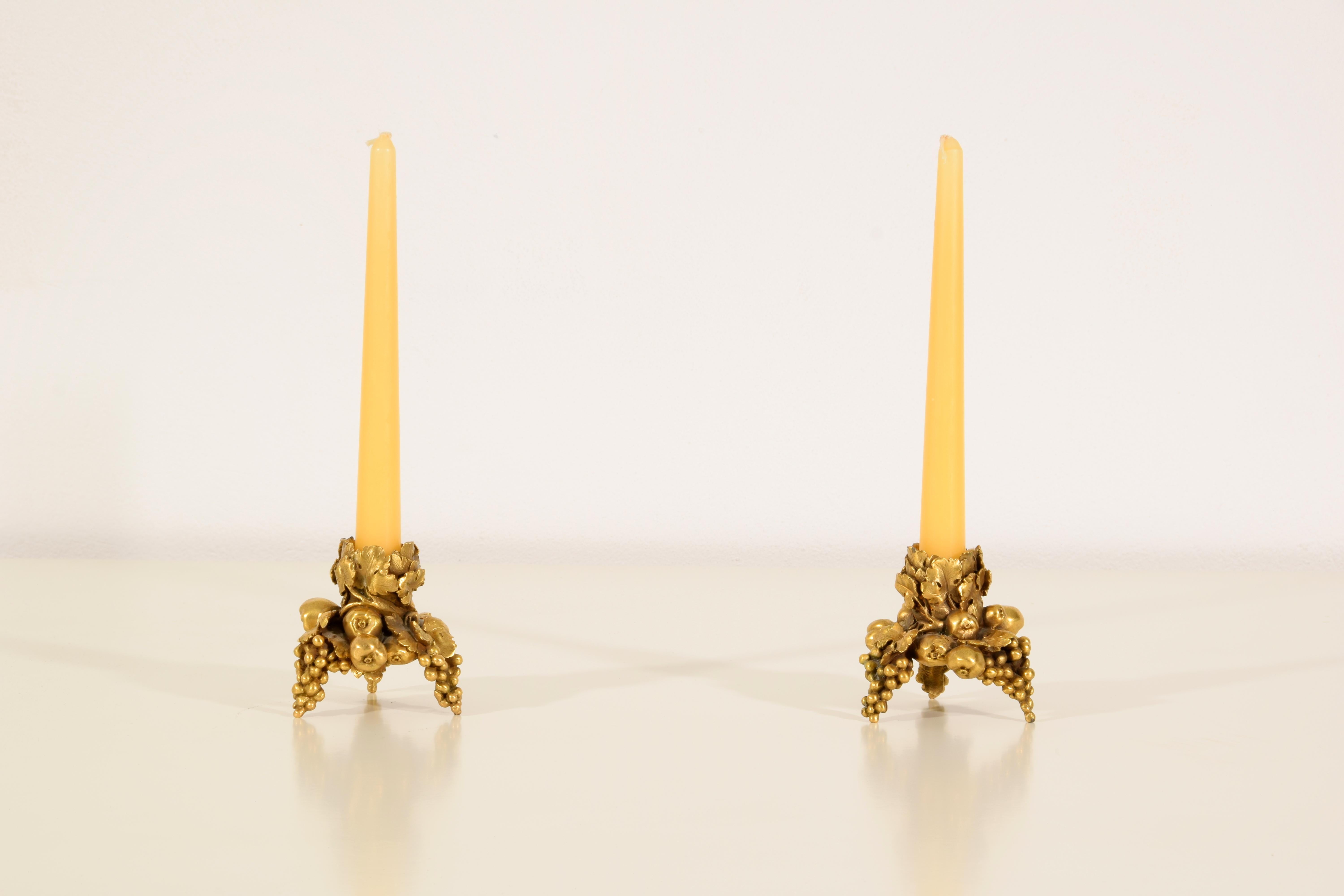 20th century, Pair of French Gilt Bronze Candlesticks  For Sale 12