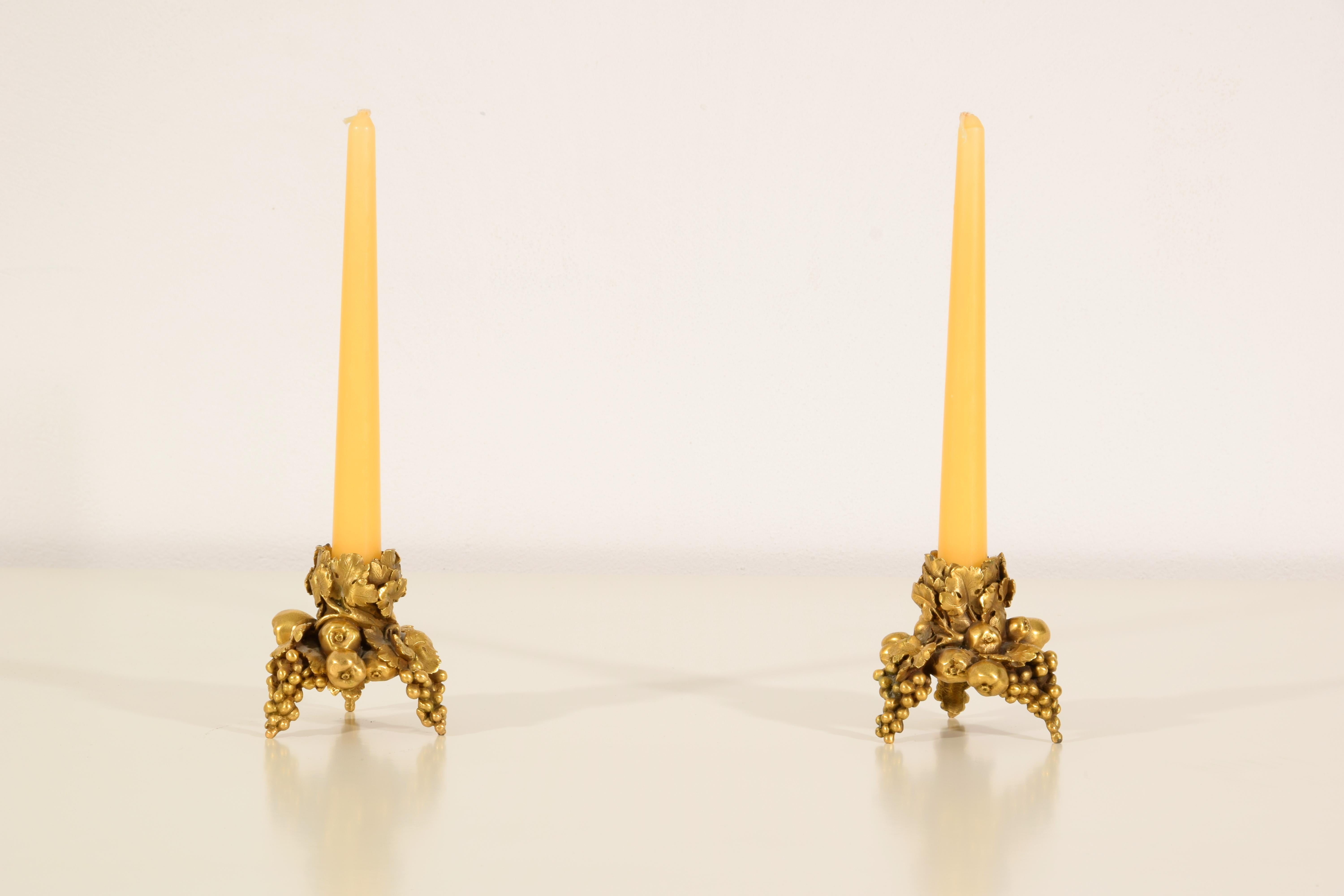 20th century, Pair of French Gilt Bronze Candlesticks  For Sale 13