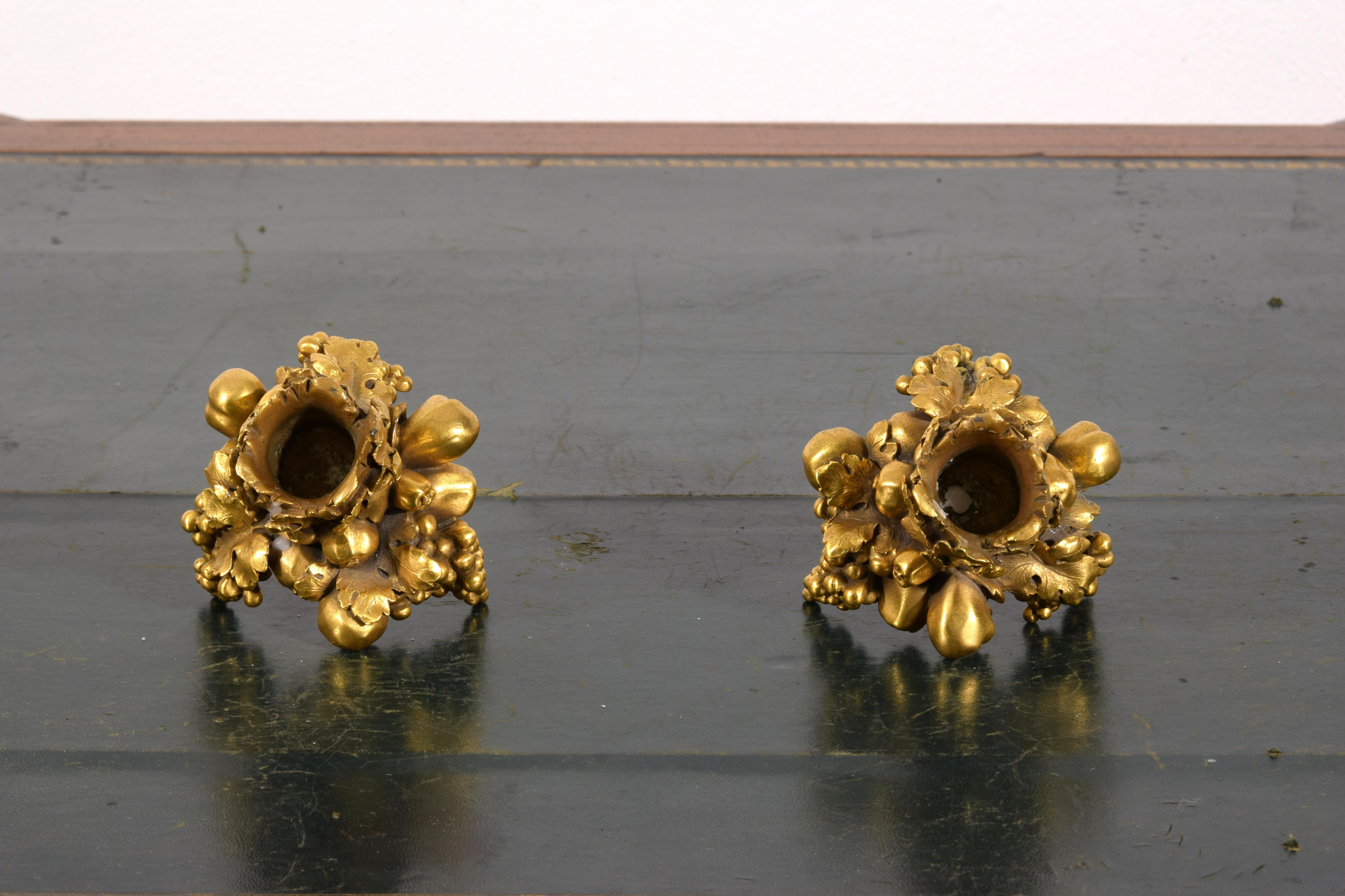 20th century, Pair of French Gilt Bronze Candlesticks  For Sale 5