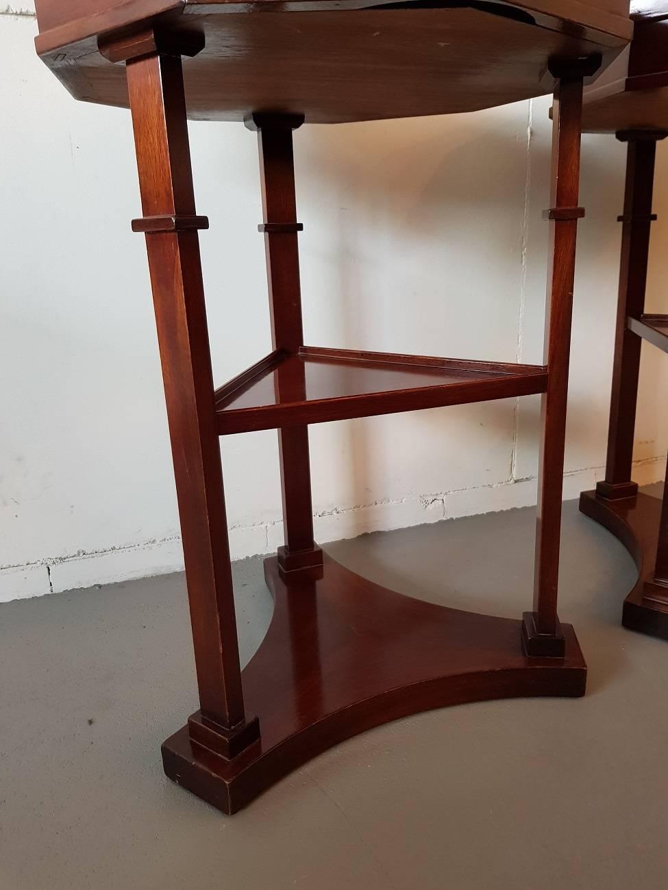 20th Century Pair of French Mahogany Classical Design Side Tables 3