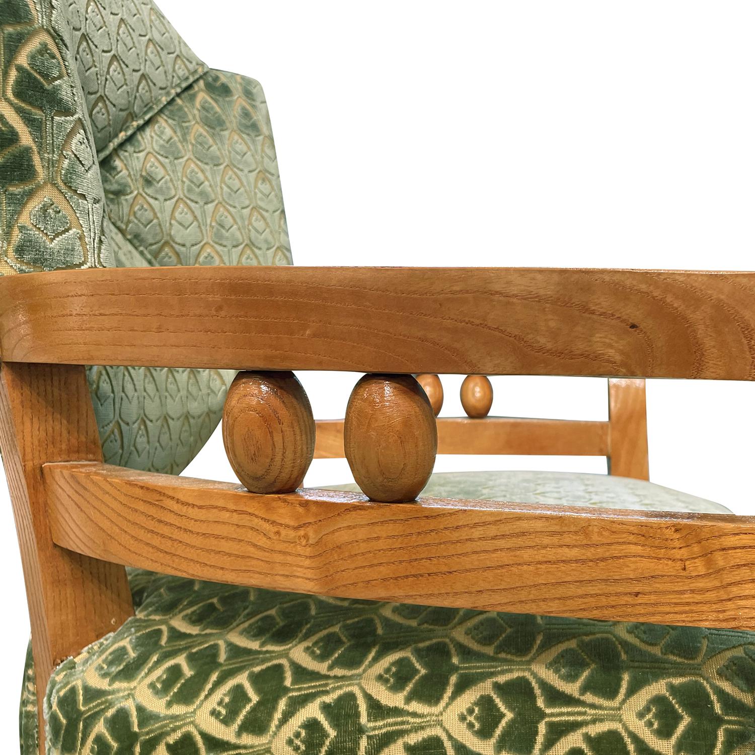 Siglo XX Pareja de sillones franceses Art Decó de madera de roble de André Arbus en venta 3