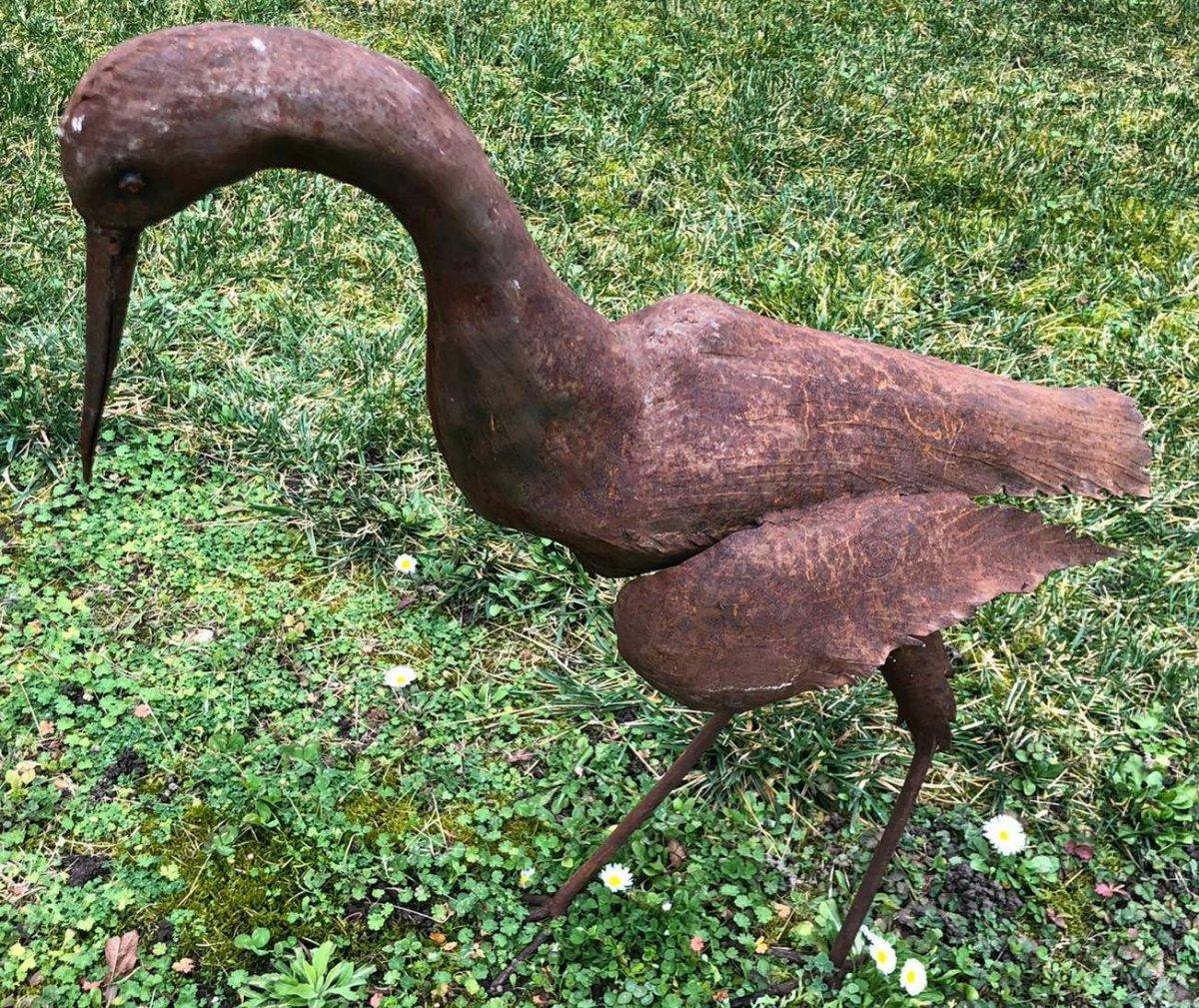 Pair of 1950s garden sculpture representing two birds (an eagle and a heron) in wrought iron.
It is also possible to sell them separately!
Dimensions eagle:
Height 85 cm x length 50 cm
Dimensions heron:
Height 70 cm length 75 cm.
   