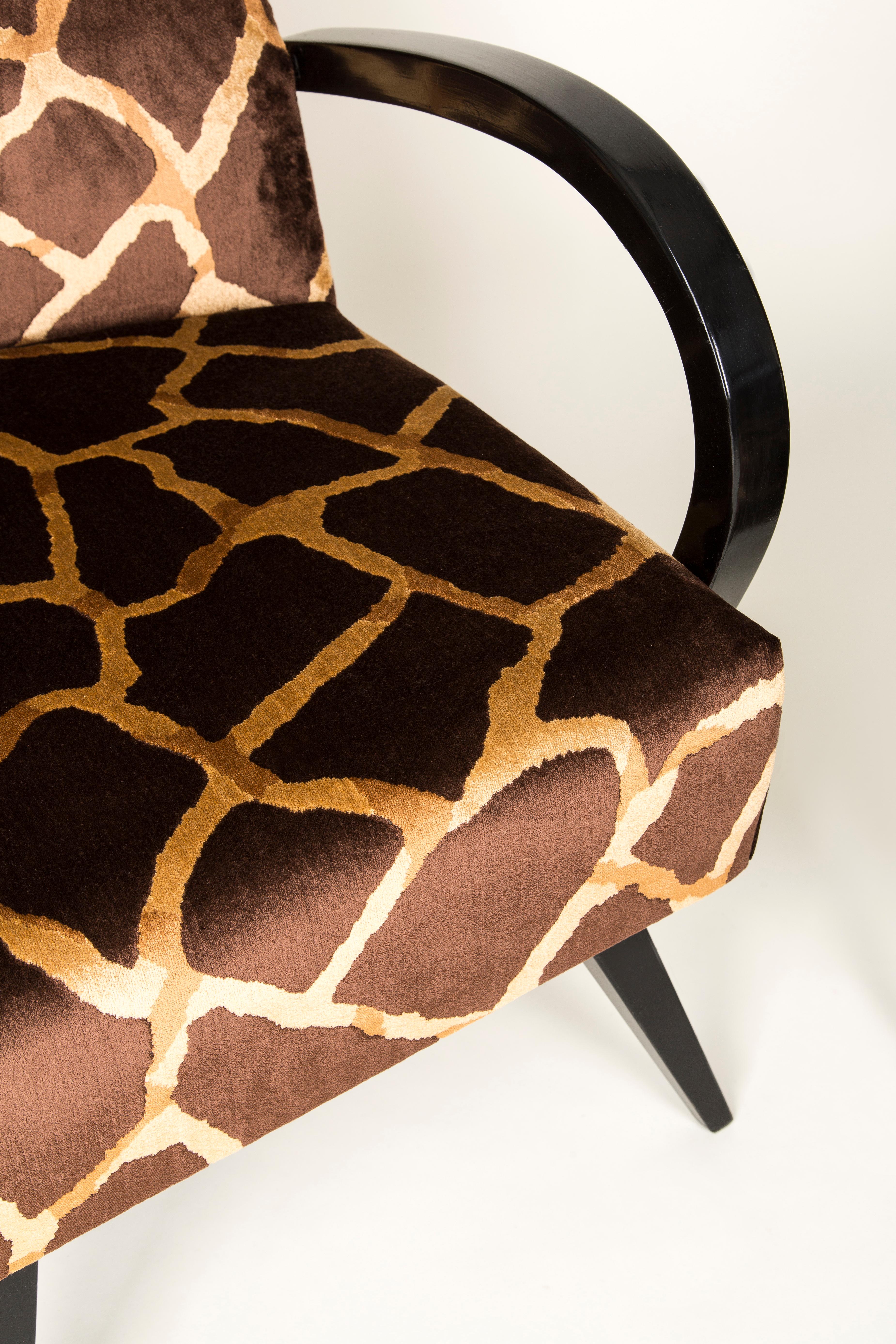 Mid-Century Modern Paire de fauteuils Girafe Brown et Beige du 20e siècle, 1960 en vente