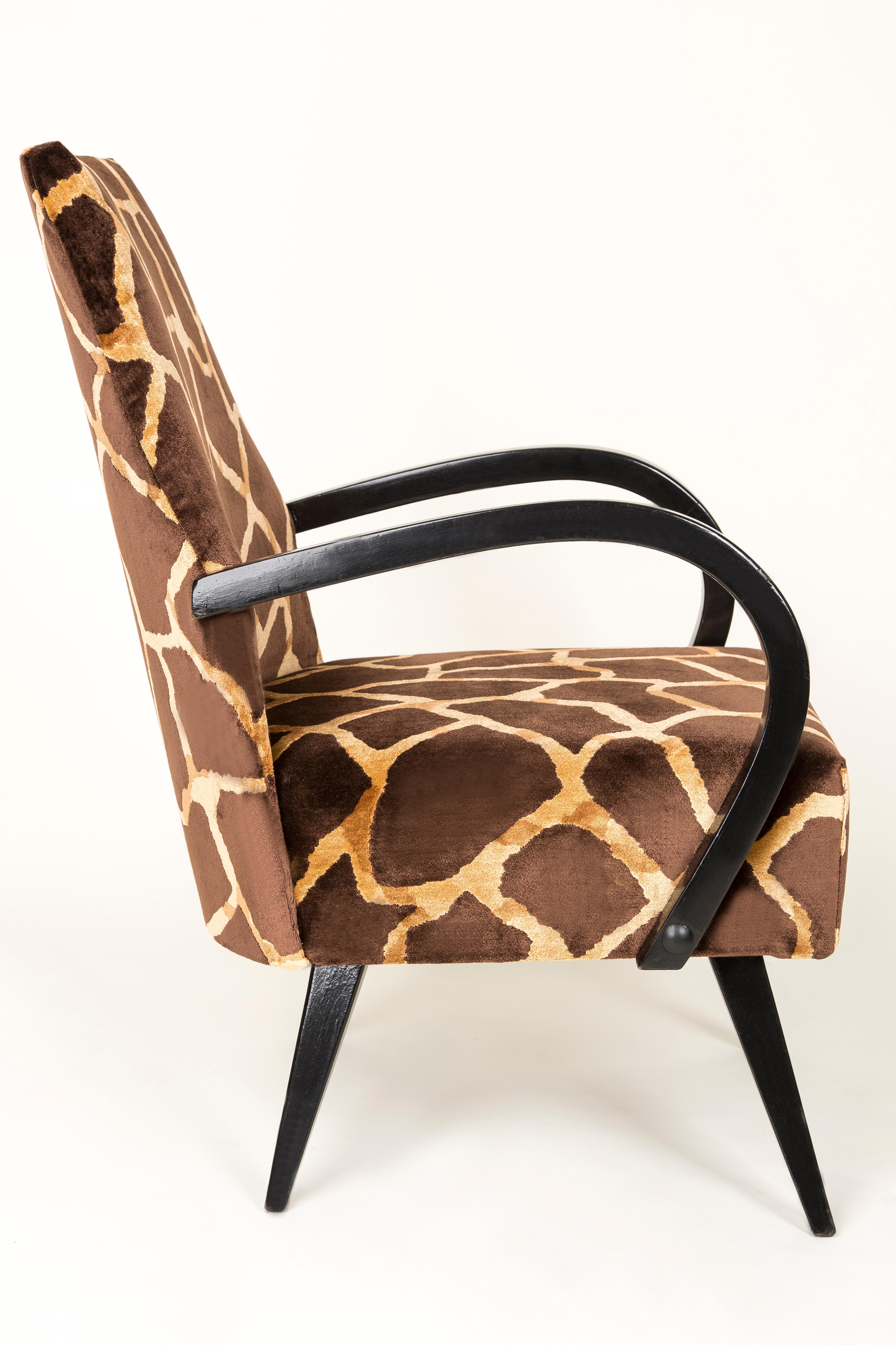 Paire de fauteuils Girafe Brown et Beige du 20e siècle, 1960 Bon état - En vente à 05-080 Hornowek, PL