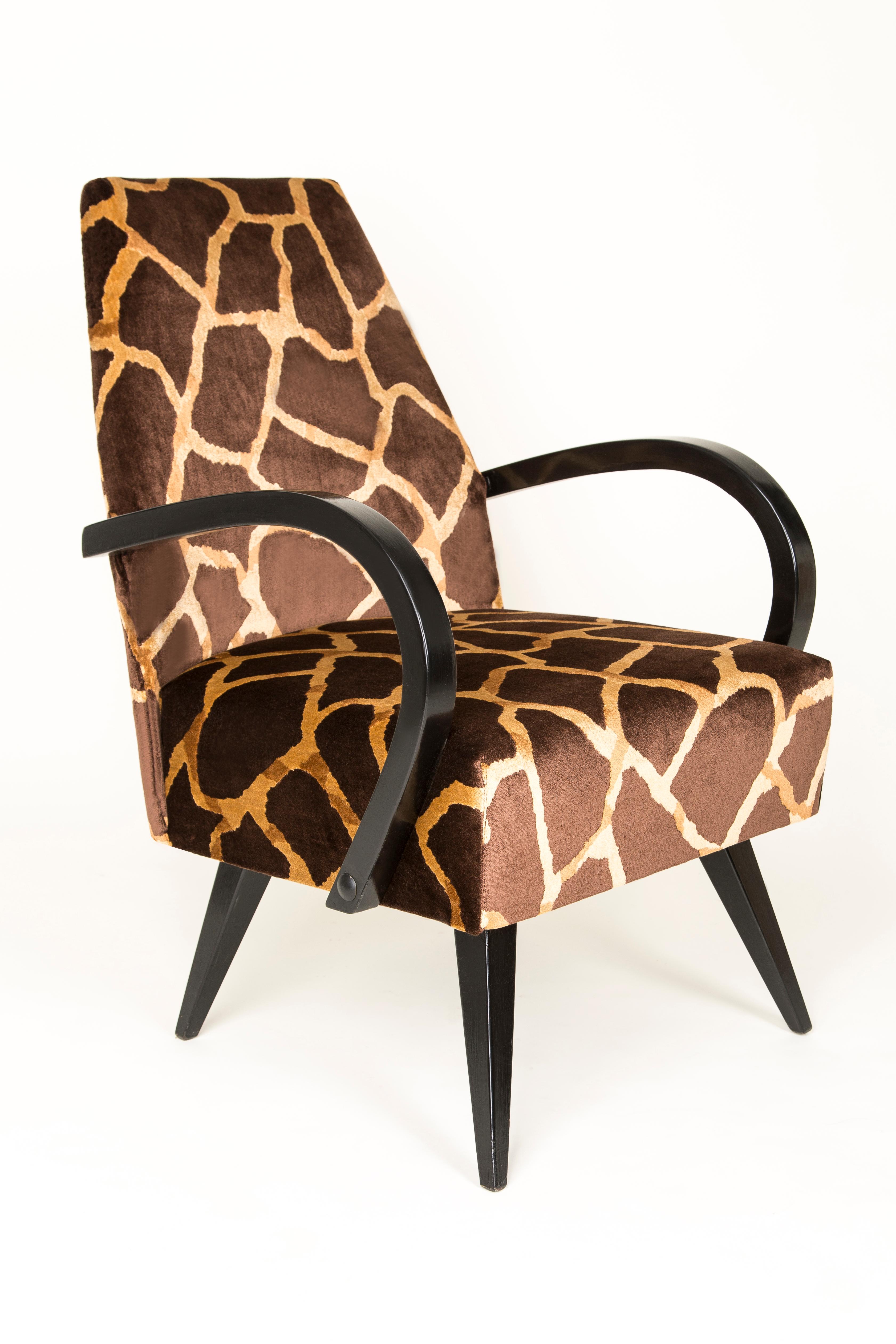 20ième siècle Paire de fauteuils Girafe Brown et Beige du 20e siècle, 1960 en vente